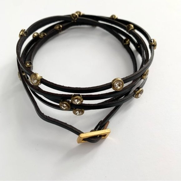 Jewelry - Women's Wrap Bracelet Faux Leather Adjustable Rhinestone Black